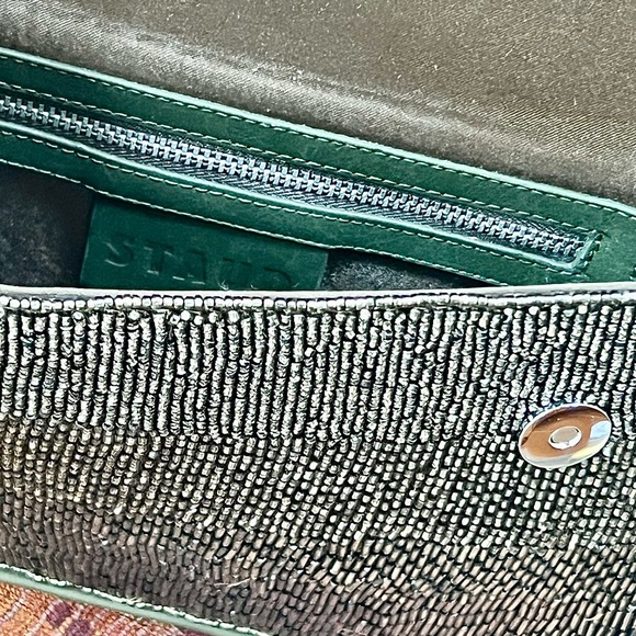 🌺🎉HP🎉🌺 NWT Staud Beaded Tommy Shoulder Bag Avocado - Picture 7 of 16